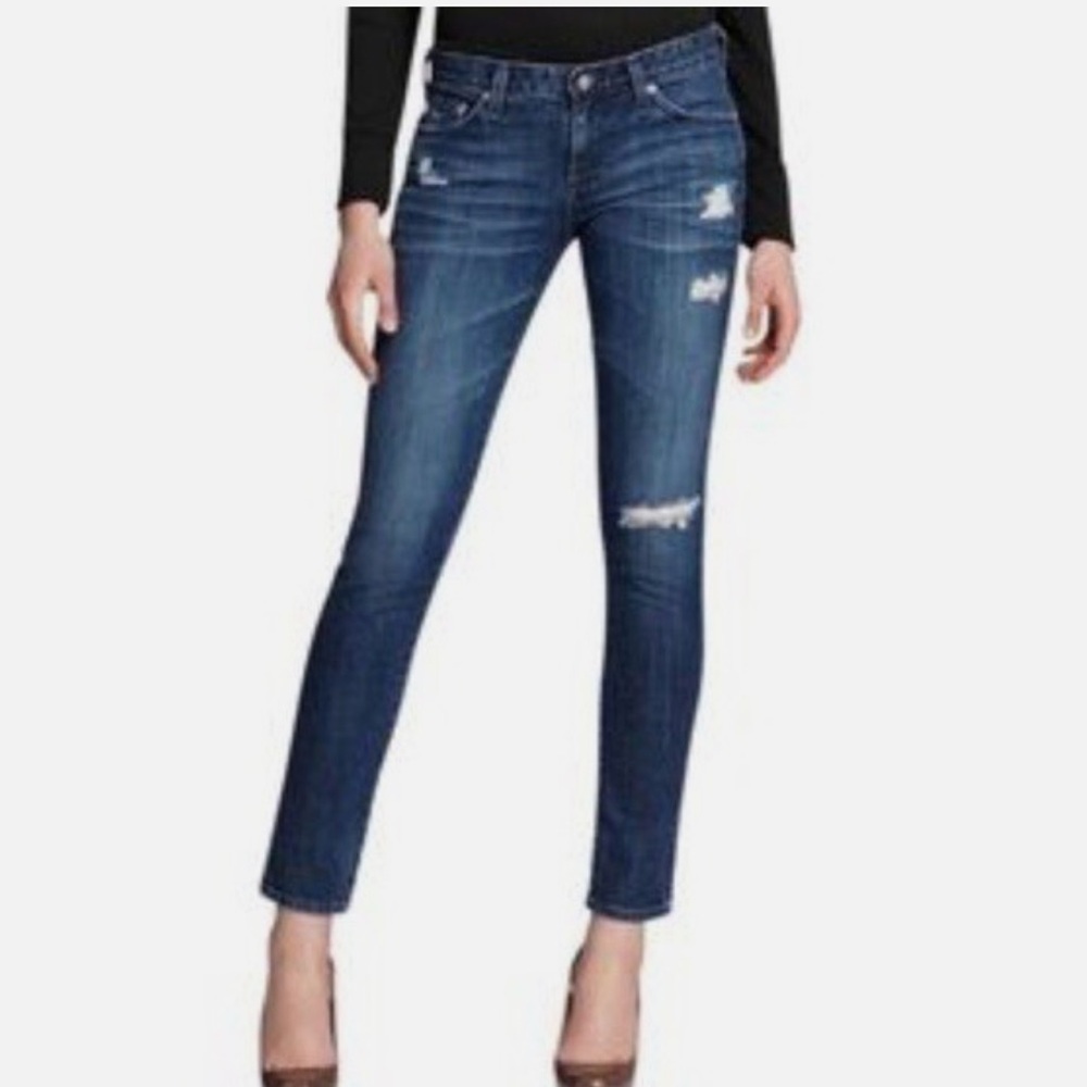 AG Adriano Goldschmied Dark Blue Stilt Cigarette Jeans